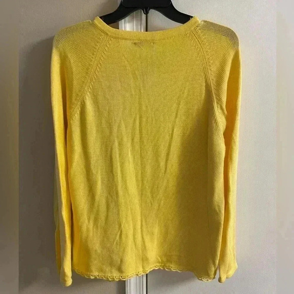 Deirdre McGuire sweater pullover yellow 100%‎ pima cotton Large - Picture 5 of 8